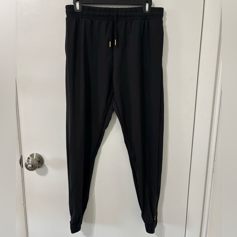 ZYIA Women's Black Joggers with Gold Accents